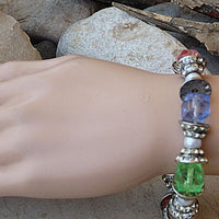 Stretched Bracelet. Rebeka Bangle. Multi Color Bracelet. Pearl Bracelet. Beaded Bracelet. Acrylic Plastic Flexible Beaded Bracelet.bangle