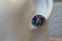 Stud Earrings. Blue Stud Earrings. Rhinestone Turquoise Post Eattings. Vintage Style Ab Blue Stud Earrings. Bridesmaid Stud Earrings For Her