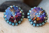 Stud Earrings. Blue Stud Earrings. Rhinestone Turquoise Post Eattings. Vintage Style Ab Blue Stud Earrings. Bridesmaid Stud Earrings For Her