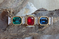 Rebeka Brooch.blue Green Red Crystal Brooch Bridal . Multi Color Rhinestone Brooch . Broach Bridal Accessories .wedding Accessories
