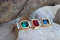 Rebeka Brooch.blue Green Red Crystal Brooch Bridal . Multi Color Rhinestone Brooch . Broach Bridal Accessories .wedding Accessories
