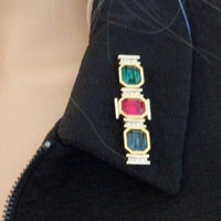 Rebeka Brooch.blue Green Red Crystal Brooch Bridal . Multi Color Rhinestone Brooch . Broach Bridal Accessories .wedding Accessories
