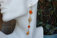 Rebeka Earrings. Orange Earrings. Orange Jewelry. Claddagh Earrings. Claddagh Jewelry