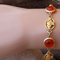 Rebeka Earrings. Orange Earrings. Orange Jewelry. Claddagh Earrings. Claddagh Jewelry