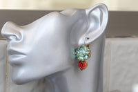 Rebeka Emerald And Red Drop Earrings