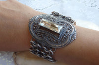 Rebeka Rhinestone Bangle. Bridal Bracelet. Ethnic Bracelet. Statement Jewelry