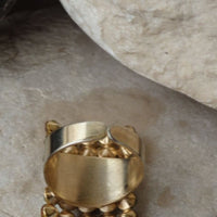 Rebeka Ring. Rectangle Adjustable Ring. Rebeka Crystal Rock Ring. Large Halo Ring. Rebeka Gold Ring. Adjustable Big Rhinestone Ring