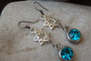 Rebeka Star Of David Earrings. Star Of David Turquoise Earrings. Jewish Jewelry. Jewish Gift. Silver Dangle Earrings. Blue Magen David