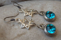 Rebeka Star Of David Earrings. Star Of David Turquoise Earrings. Jewish Jewelry. Jewish Gift. Silver Dangle Earrings. Blue Magen David