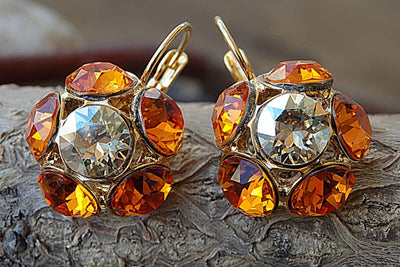 Tangerine Halo Earrings