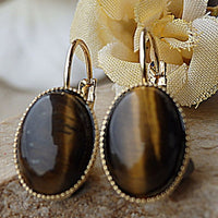 Tiger Eye Earrings. Brown Earrings. Bohemian Earrings. Gold Drop Earrings. Bronze Yellow Boho Earrings. Gemstone Jewelry. Chakra Jewelry