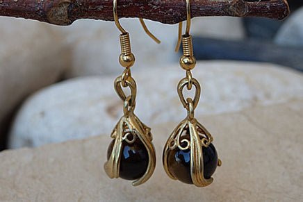 Tiger Eye Earrings.gemstone Beaded Drop Earrings