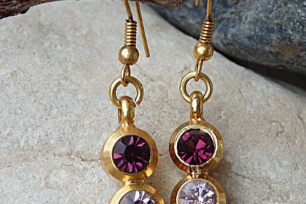 Triple Stone Earrings