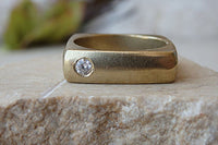 Tungsten Ring. Square Gold Ring. Wedding Band. Gold Ring.geometric Ring. Cubic Zirconia Ring. Brushed Ring. Ring For Him Her. Men Band Ring