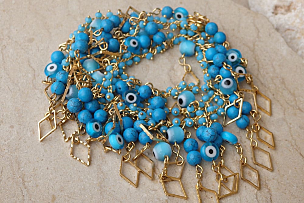 4pc Blue Heart Charm Bracelet set – Style for Five Jewelry Boutique