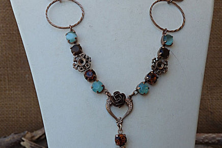 Turquoise And Brown Rebeka Y Necklace