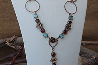 Turquoise And Brown Rebeka Y Necklace