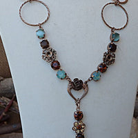 Turquoise And Brown Rebeka Y Necklace