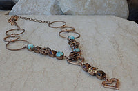 Turquoise And Brown Rebeka Y Necklace