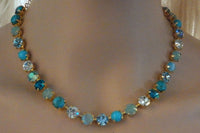 Turquoise And Crystal Necklace