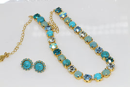 Turquoise And Crystal Necklace