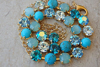 Turquoise And Crystal Necklace