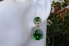 Turquoise And Emerald Drop Shaped Earrings