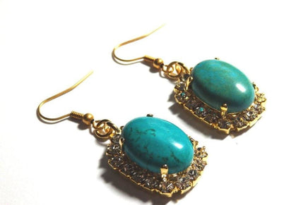 Turquoise And Rebeka Earrings. Gemstone Natural Earrings. Bridal Drop And Dangle Earrings. Bohemian Jewelry. Chic Classic Earrings.