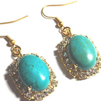 Turquoise And Rebeka Earrings. Gemstone Natural Earrings. Bridal Drop And Dangle Earrings. Bohemian Jewelry. Chic Classic Earrings.