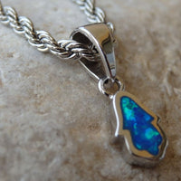 Turquoise Blue Opal Hamsa Necklace. 925 Sterling Silver Hamsa Pendant. Minimalist Girl Jewelry. Delicate Hand Of Fatima Necklace.