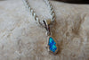 Turquoise Blue Opal Hamsa Necklace. 925 Sterling Silver Hamsa Pendant. Minimalist Girl Jewelry. Delicate Hand Of Fatima Necklace.
