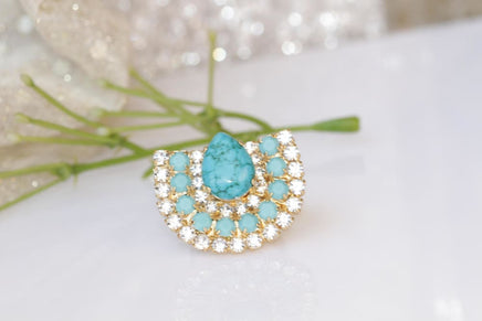 Turquoise Boho Ring