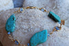 Turquoise Bracelet.turquoise And Rebeka Bracelet . December Birthstone Turquoise. Raw Gemstone Jewelry Bracelet. Bridal Gold Bracelet