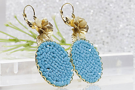 Turquoise Cluster Earrings