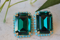 Turquoise Crystal Earrings