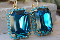 Turquoise Crystal Earrings