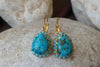 Turquoise Earrings. Rebeka Jewelry. Turquoise Earrings Gold. Bridal Blue Earrings. Genuine Turquoise Earrings. Real Gemstone Turquoise