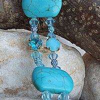 Turquoise Gemstone Bracelet .blue Turquoise Cuff Bracelet. December Birthstone Jewelry.gold Turquoise Bracelet. Genuine Turquoise Jewelry.