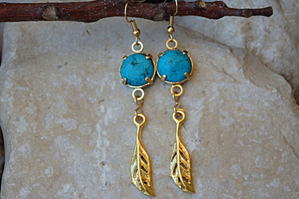 Turquoise Gold Earrings