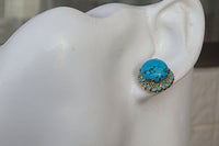 Turquoise Gold Stud Earrings