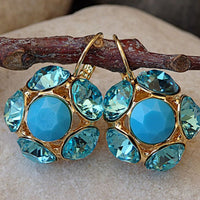 Turquoise Halo Earrings