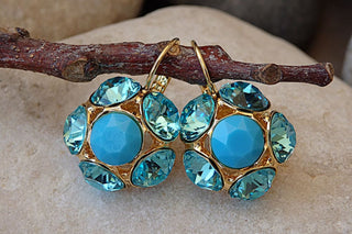 Turquoise Halo Earrings