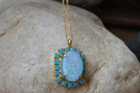 Turquoise Opal Gold Necklace