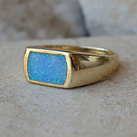 Turquoise Opal Signet Ring