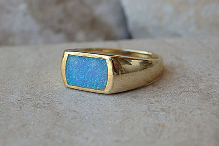 Turquoise Opal Signet Ring