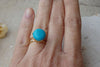 Turquoise Ring. Gold Plated Ring With Gemstone. Genuine Turquoise Jewelry.blue Ring. Everyday Jewelry. Adjustable Ring. December Birthstone