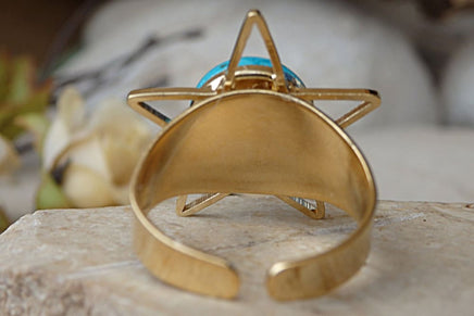 Turquoise Ring. Star Ring. Custom Size Ring. Stone Ring. Cabochon Ring. Genuine Turquoise Jewelry. Gemstone Ring.blue Stone Ring.casual Ring