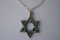 Turquoise Star Of David Jewelry. Jewish Jewelry. Judaica Jewelry. Star Of David Necklace. Israeli Jewelry. Israel. Rebeka Magen David