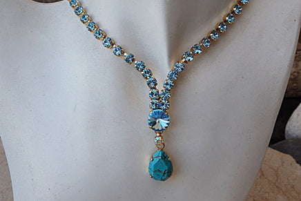 Turquoise Stone And Rebeka Necklace