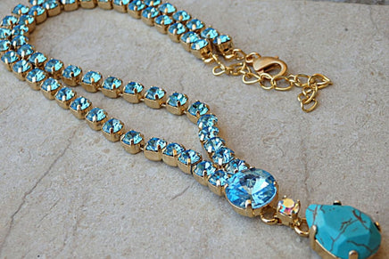 Turquoise Stone And Rebeka Necklace